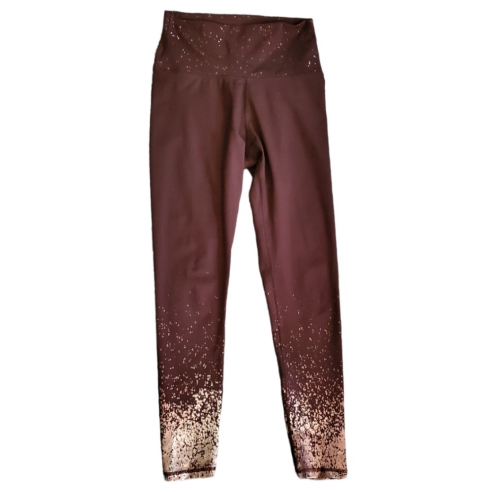 Zobha Brown Leggings with Shimmer